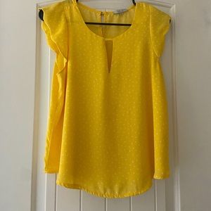 Yellow and White Blouse